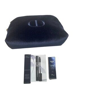 Dior Cosmetic Bag + Diorshow Mascara + Rouge Dior Lipstick 999 Velvet – New